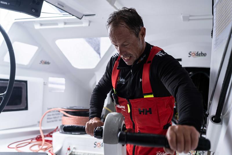 Thomas Coville on Sodebo during the Route du Rhum - Destination Guadeloupe photo copyright Martin Keruzoré taken at  and featuring the Trimaran class