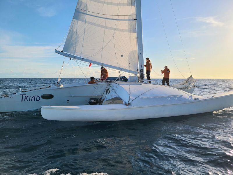 The Bermuda Lorient record attempt 2023 - Departure of Triad - photo © Larry Jacobs