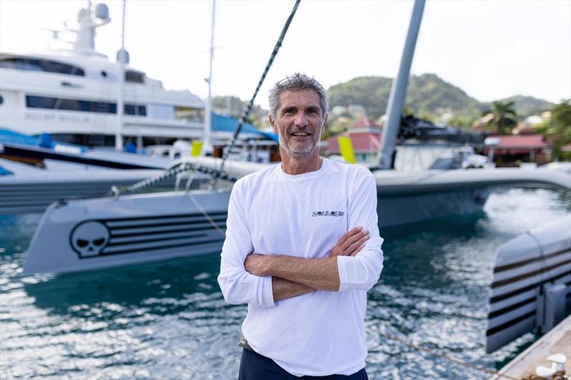 Erik Maris after completing the RORC Transatlantic Race photo copyright Arthur Daniel taken at Royal Ocean Racing Club and featuring the Trimaran class