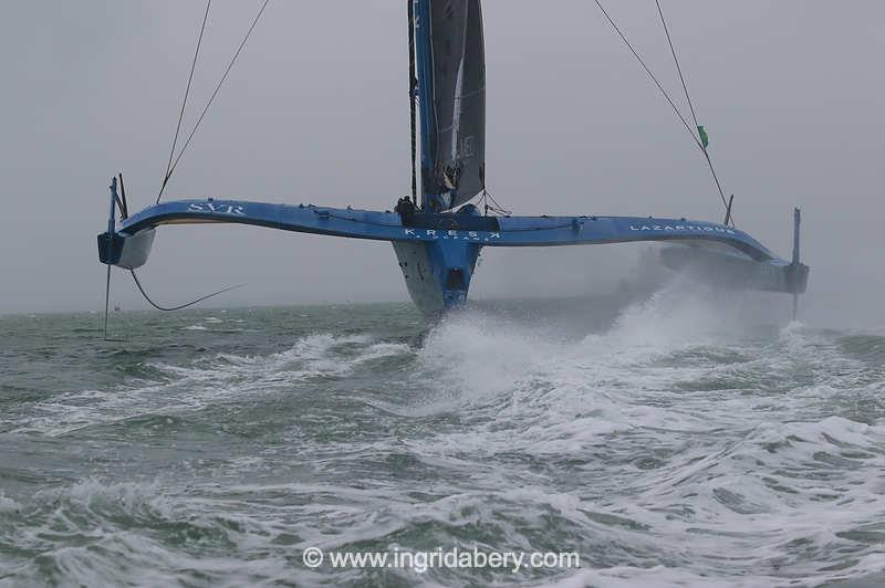 50th Rolex Fastnet Race start photo copyright Ingrid Abery / www.ingridabery.com taken at Royal Ocean Racing Club and featuring the Trimaran class