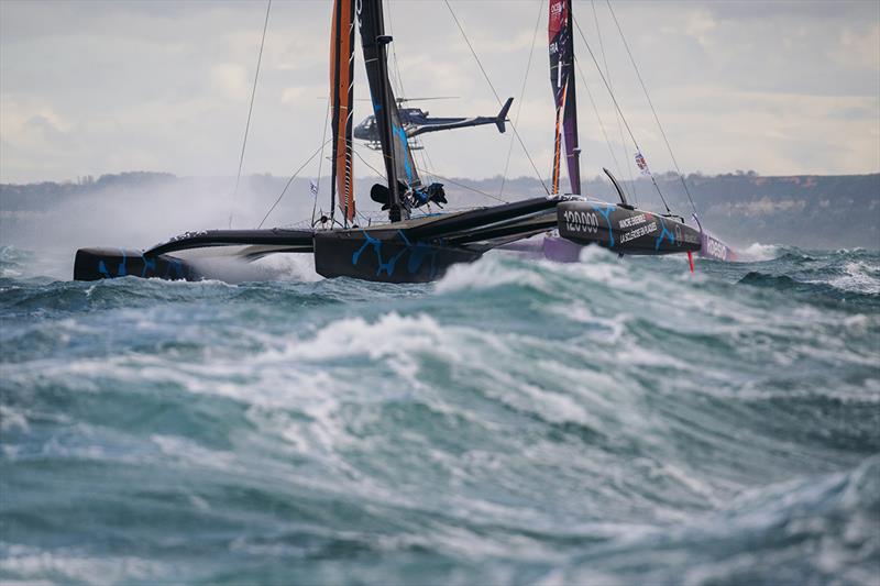 Ocean Fifty Solidaires en Peloton takes the start of the Transat Jacques Vabre in Le Havre, France, on October 29 - photo © Jean-Louis Carli / Alea