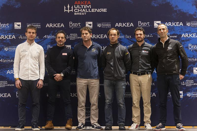 The six Skippers - Arkea Ultim Challenge - photo © Vincent Olivaud