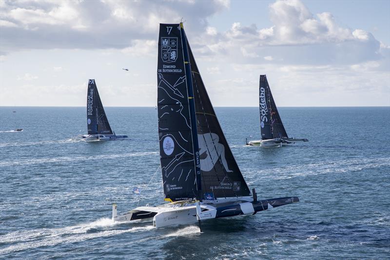 Arkéa Ultim Challenge - Brest start photo copyright Vincent Olivaud taken at  and featuring the Trimaran class