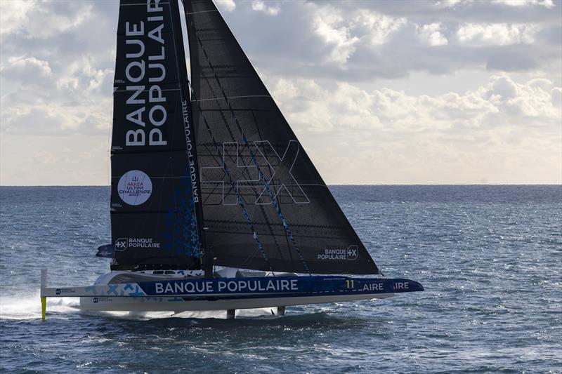 Maxi Banque Populaire XI - Armel Le Cleac'h - Arkéa Ultim Challenge - Brest start - January 7, 2024 photo copyright Alexis Courcoux taken at  and featuring the Trimaran class