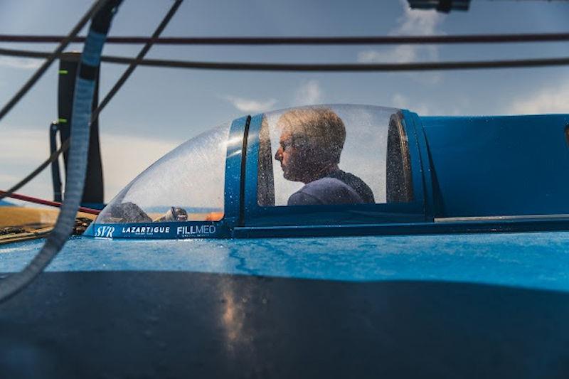 Tom Laperche (SVR Lazartigue) during the Arkea Ultim Challenge - Brest photo copyright Guillaume Gatefait taken at Yacht Club de France and featuring the Trimaran class