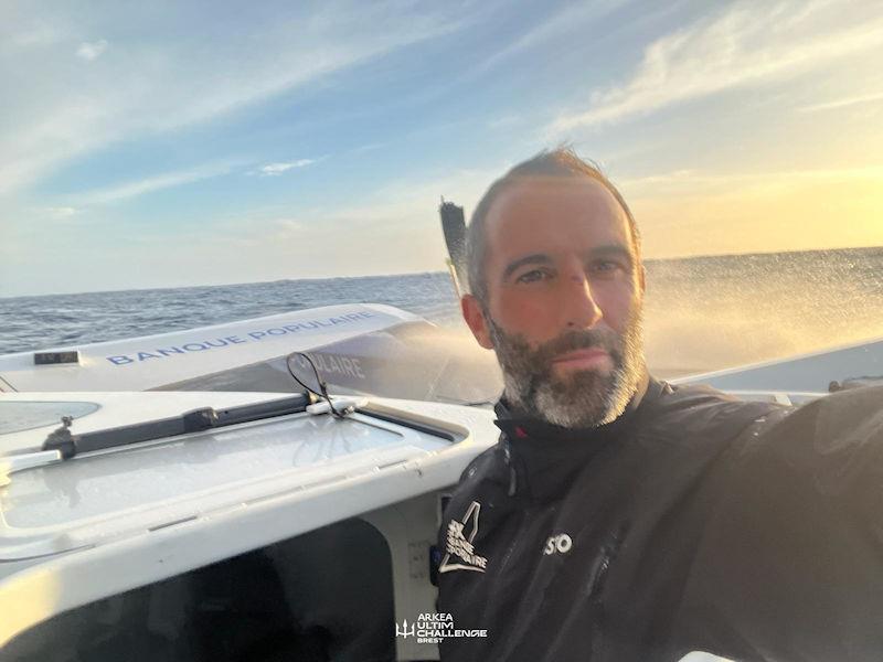 Armel Le Cleac'h aboard Maxi Banque Populaire XI during the Arkéa Ultim Challenge - Brest  - photo © Armel Le Cleac'h