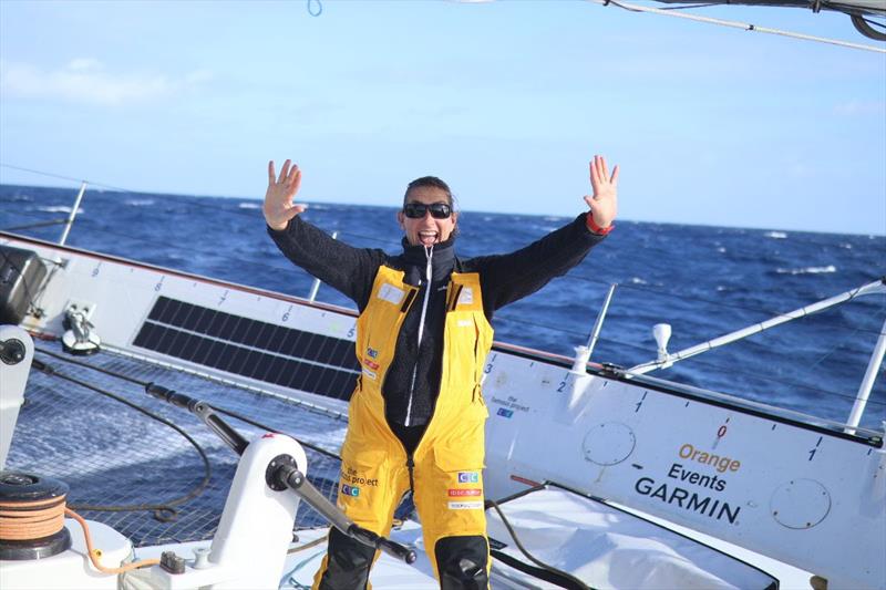 The Famous Project CIC, aboard the maxi trimaran IDEC SPORT, during their Jules Verne Trophy record attempt photo copyright The Famous Project CIC taken at  and featuring the Trimaran class
