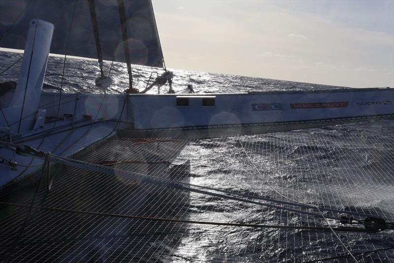 The Famous Project CIC, aboard the maxi trimaran IDEC SPORT, during their Jules Verne Trophy record attempt - photo © The Famous Project CIC
