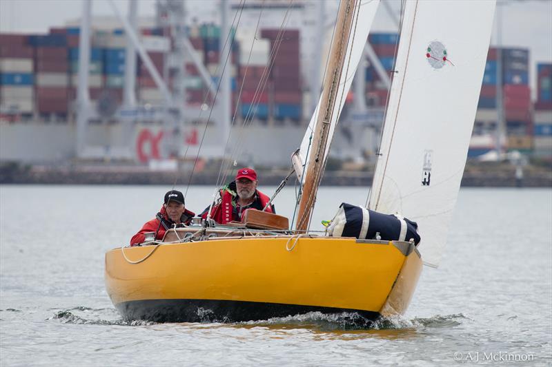 The Victorian team of Jim Hutchinson (Skipper), Ian Johnson and David Helmore aboard Dingo making the most of the light winds - photo © A.J. McKinnon