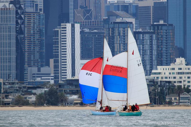 Close racing between Yvonne and the Tasmainian team on Snow Goose - photo © A.J. McKinnon