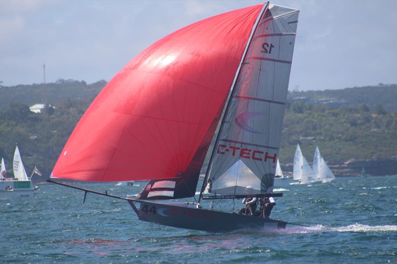 Little Bus coming to finish on day 3 of the 12ft Skiff Interdominions photo copyright Vita Williams taken at Australian 18 Footers League and featuring the 12ft Skiff class