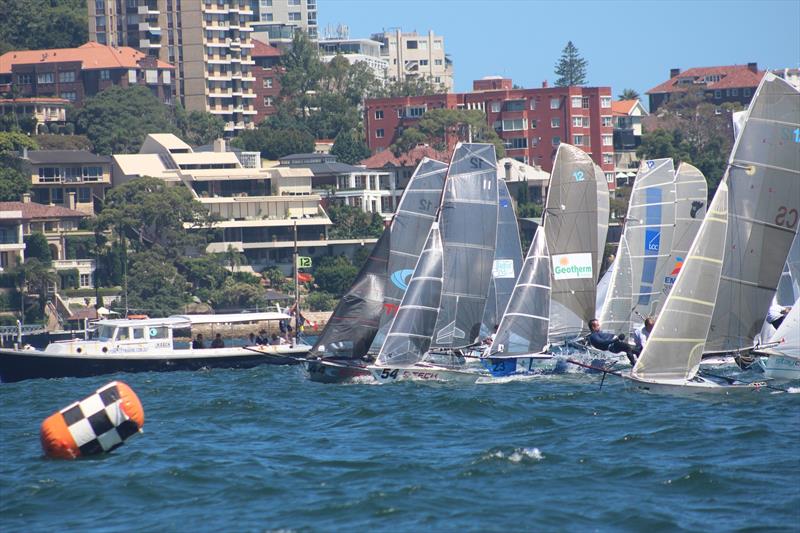 Less than a minute to the start on day 4 of the 12ft Skiff Interdominions photo copyright Vita Williams taken at Australian 18 Footers League and featuring the 12ft Skiff class