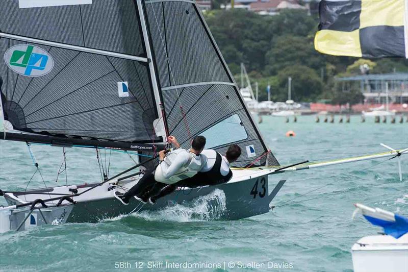 Day 1, 58th 12ft Skiff Interdominions, January 7, 2018 photo copyright Suellen Davies / Auckland Skiff League taken at Royal Akarana Yacht Club and featuring the 12ft Skiff class