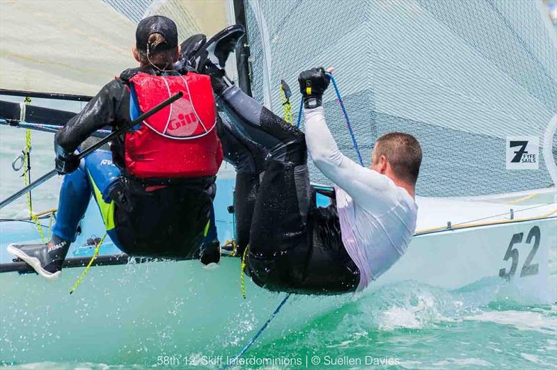 Day 1, 58th 12ft Skiff Interdominions, January 7, 2018 photo copyright Suellen Davies / Auckland Skiff League taken at Royal Akarana Yacht Club and featuring the 12ft Skiff class