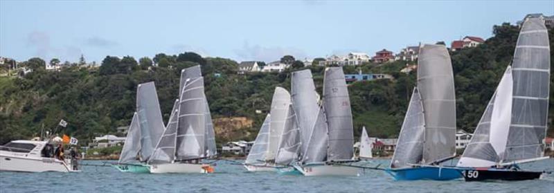 Fleet start - Race 3 - 12ft Skiff class NZ Nationals - Worser Bay photo copyright 12ft Skiff League taken at Worser Bay Boating Club and featuring the 12ft Skiff class