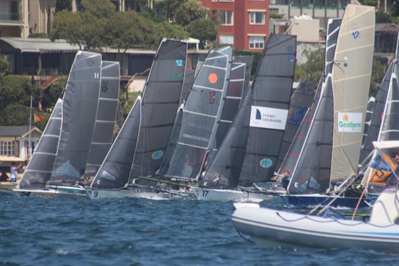 Race start - 2019 12ft Skiff Interdominion Championship, Day 4 photo copyright John Williams taken at Sydney Flying Squadron and featuring the 12ft Skiff class