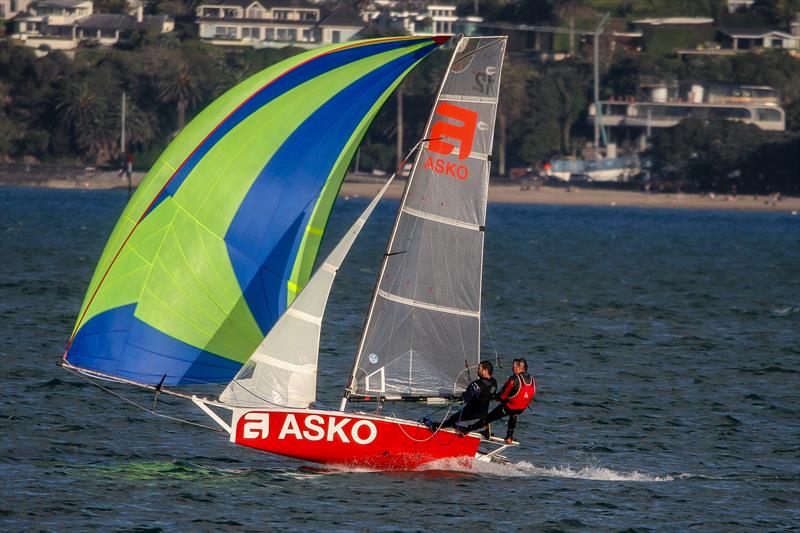 12ft Skiff training Waitemata Harbour - Skiff Evening Series - October 8, 2021 photo copyright Richard Gladwell - Sail-World.com/nz taken at Auckland Sailing Club and featuring the 12ft Skiff class