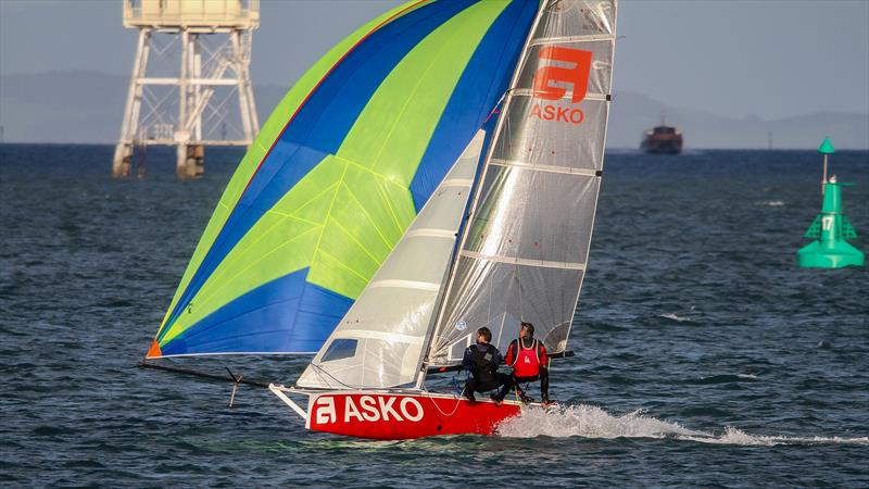 12ft Skiff training Waitemata Harbour - Skiff Evening Series - October 8, 2021 photo copyright Richard Gladwell - Sail-World.com/nz taken at Auckland Sailing Club and featuring the 12ft Skiff class