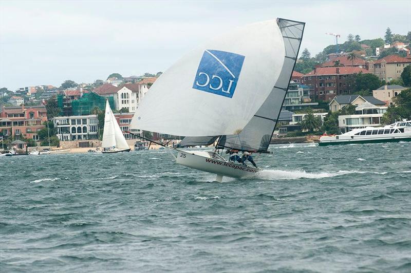 LCC Asia Pacific during the NSW 12' Skiff Championship photo copyright Wayne Goodfellow taken at Sydney Flying Squadron and featuring the 12ft Skiff class