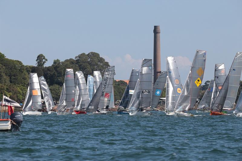 Lining up for a start - 12ft Skiff Australian Championship photo copyright David Killoran taken at  and featuring the 12ft Skiff class