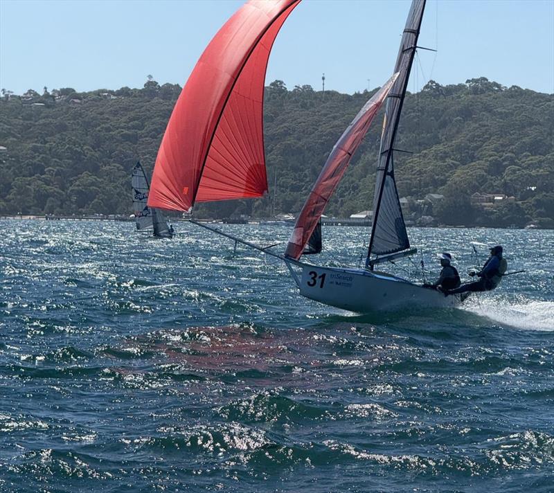 The Bird in flight during the 2026 Tri Search 12ft Skiff Interdominion Championship photo copyright Di Pearson taken at Australian 18 Footers League and featuring the 12ft Skiff class