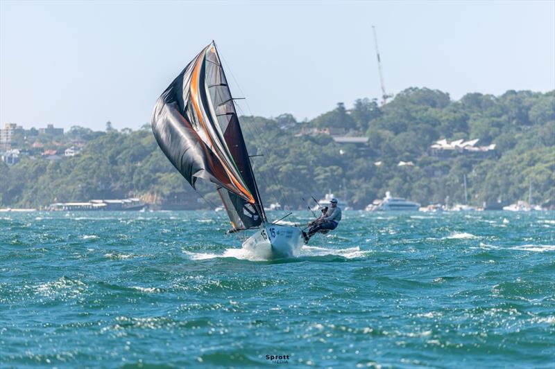 Sydney Sailmakers kept it upright through the lump and bump on Sydney Harbour - 2026 Tri Search 12ft Skiff Interdominion Championship photo copyright @sprottmedia taken at Australian 18 Footers League and featuring the 12ft Skiff class