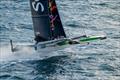Thomas Colville and crew on Sodebo Ultim 3 off Ouessant, win the Jules Verne Trophy, a non-stop crewed round-the-world race, in Brest on Sunday 25th 2026 