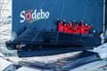 Thomas Colville and crew on Sodebo Ultim 3 off Ouessant, win the Jules Verne Trophy, a non-stop crewed round-the-world race, in Brest on Sunday 25th 2026 