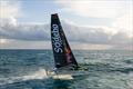 Thomas Colville and crew on Sodebo Ultim 3 off Ouessant, win the Jules Verne Trophy, a non-stop crewed round-the-world race, in Brest on Sunday 25th 2026 