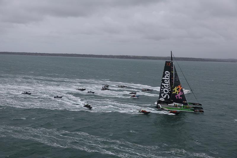 Thomas Coville, Sodebo Ultim 3, takes second place in the Arkéa Ultim Challenge - Brest photo copyright Jean-Marie Liot taken at  and featuring the Ultim class