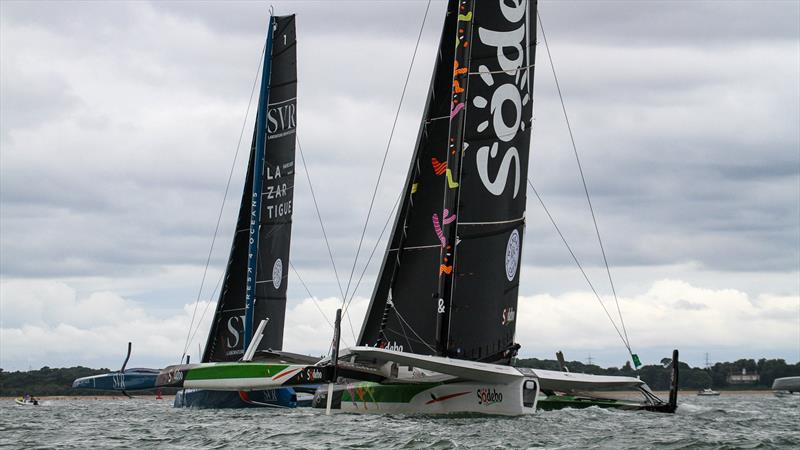 Sodebo - Ultim -  Start -  Rolex Fastnet Race start -  Cowes - July 26, 2025 photo copyright Richard Gladwell - Sail-World.com/nz taken at Royal Ocean Racing Club and featuring the Ultim class