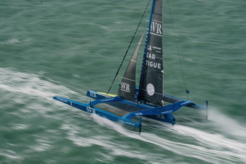 Tom Laperche and Franck Cammas on SVR - Lazartigue at the Transat Café L'or Le Havre Normandie 2025 Start - photo © Vincent Curutchet / Alea