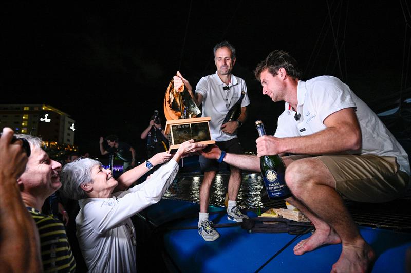 Tom Laperche and Franck Cammas on SVR Lazartigue win the Ultim division of the Transat Café L'OR 2025 - photo © Jean-Louis Carli / Alea