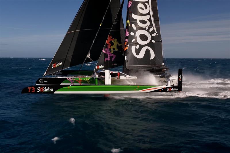 Sodebo Ultim 3 on the Jules Verne Trophy attempt - photo © Team Sodebo