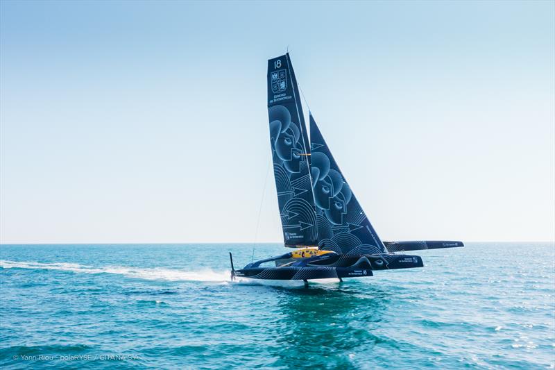 Maxi Edmond de Rothschild's debut flight photo copyright Yann Riou - polaRYSE / Gitana S.A. taken at  and featuring the Ultim class
