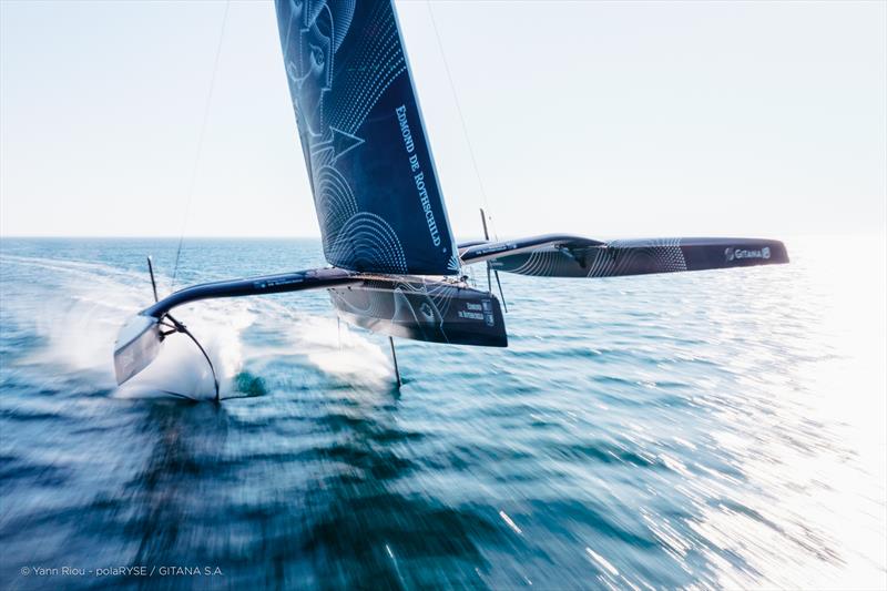 Maxi Edmond de Rothschild's debut flight photo copyright Yann Riou - polaRYSE / Gitana S.A. taken at  and featuring the Ultim class