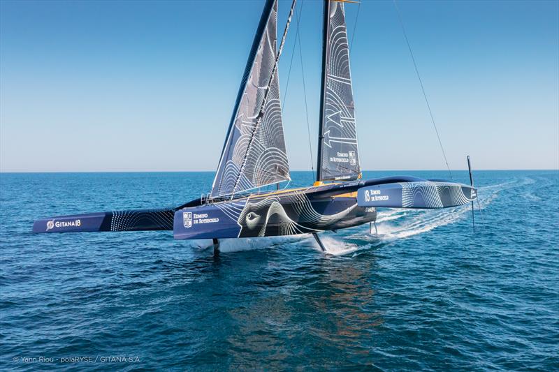 Maxi Edmond de Rothschild's debut flight photo copyright Yann Riou - polaRYSE / Gitana S.A. taken at  and featuring the Ultim class