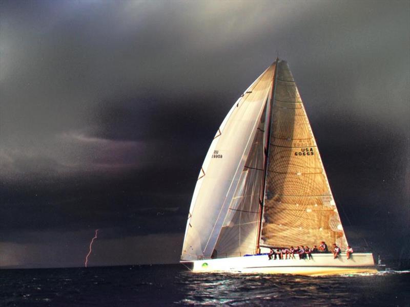 Vaikobi's Pat Langley aboard Mini Maxi Caol Ila, Mills 68, 2013 Rolex Capri Volcano Race Line Honours winner photo copyright Vaikobi taken at  and featuring the  class