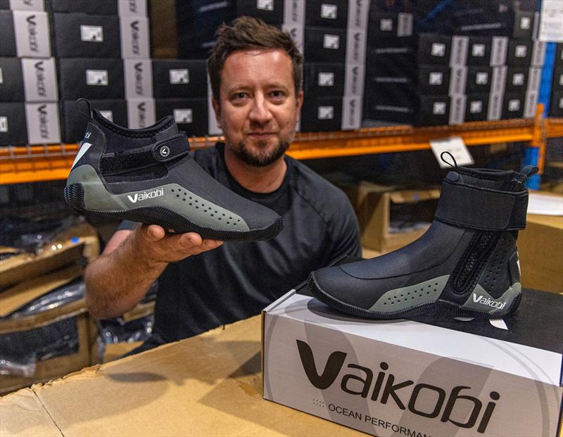 Designer Bart Milczarczyk unboxing the Vaikobi Speed-Grip Boots - photo © Drew Malcolm Photography