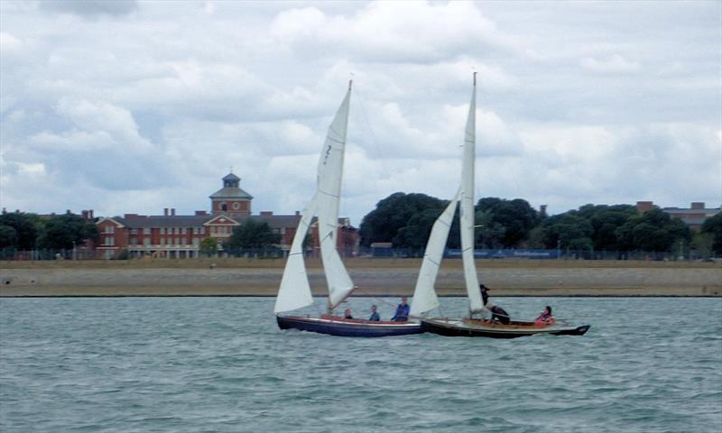 Gareth Penn's manoeuvre in the second race backfires photo copyright Jeremy Atkins taken at Portsmouth Sailing Club and featuring the Victory class