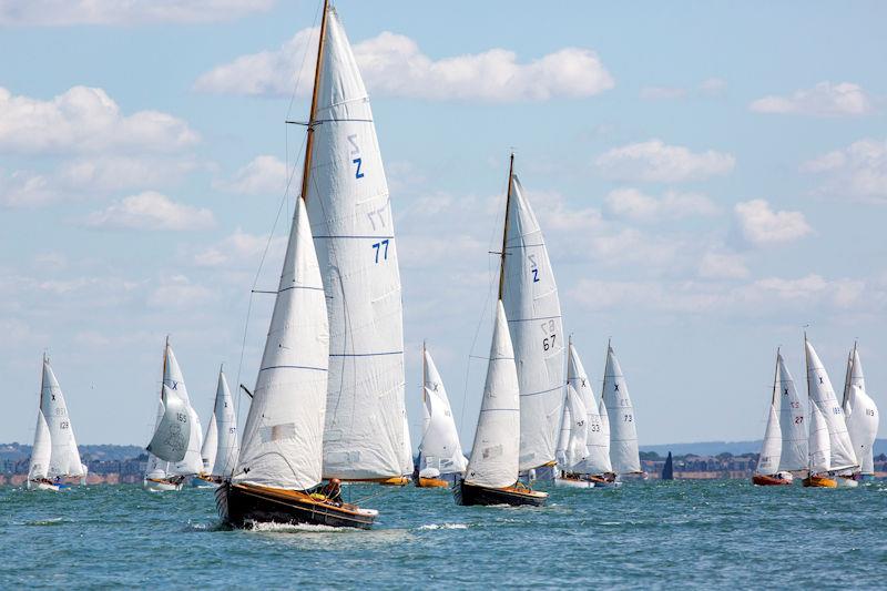 Victory fleet on day 7 of Cowes Week photo copyright Martin Augustus / www.sailingimages.co.uk taken at Cowes Combined Clubs and featuring the Victory class