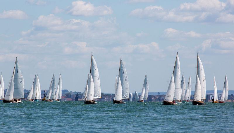 Victory fleet on day 7 of Cowes Week photo copyright Martin Augustus / www.sailingimages.co.uk taken at Cowes Combined Clubs and featuring the Victory class