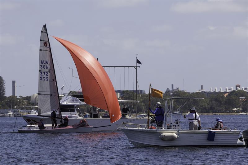 Flying Fifteen class jumper Nick Jerwood scored a clear win in Practice Race 1 on day 1 of the Viper 640 Worlds Practice Regatta at Perth photo copyright Bernie Kaaks taken at South of Perth Yacht Club and featuring the Viper 640 class