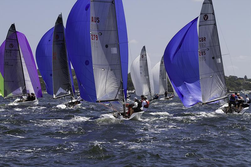 Downwind and the traffic was heavy - 2018 Schweppes Viper World Championship - Day 2 - photo © Bernie Kaaks