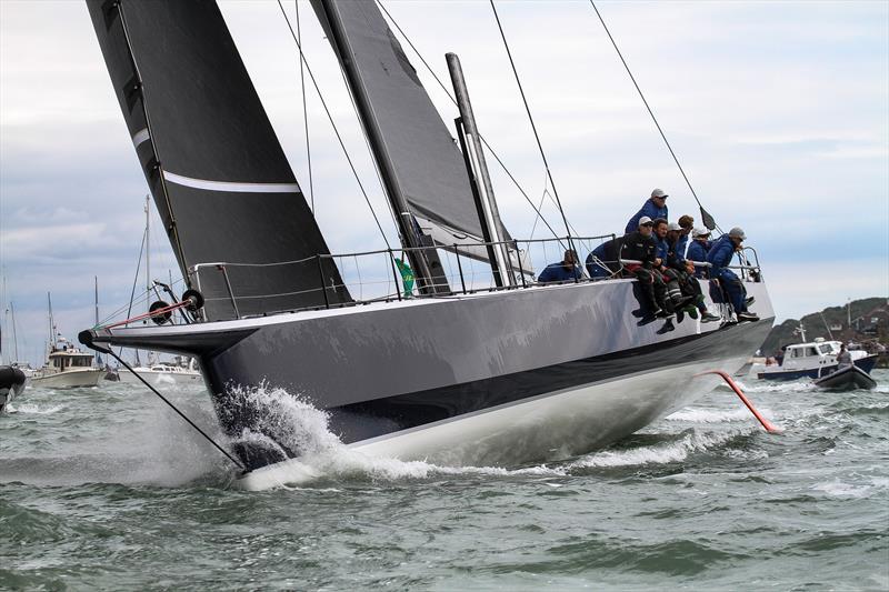 Pyewacket 70 at the start of the 2025 Rolex Fastnet Race - Cowes - July 26, 2025 photo copyright Richard Gladwell - Sail-World.com/nz taken at Royal Ocean Racing Club and featuring the Volvo 70 class