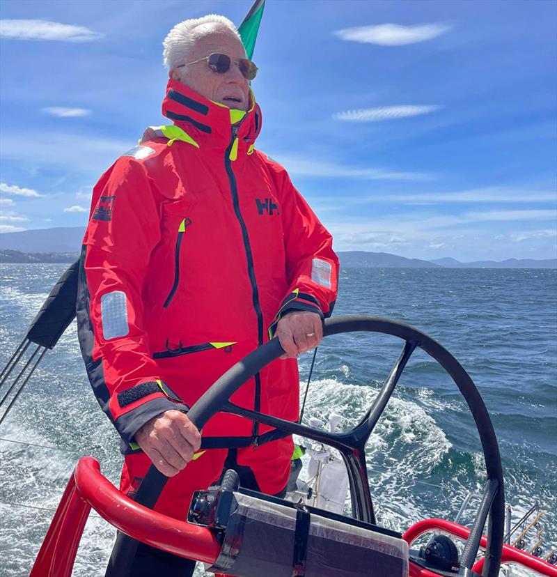 Bill Macartney on the helm of Celestial V70 - photo © Jack Macartney