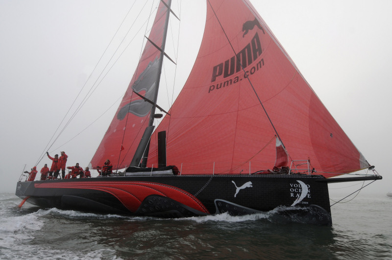 PUMA Ocean Racing, skippered by Ken Read (USA), finishes second, on leg 4 of the Volvo Ocean Race, from Singapore to Qingdao, China photo copyright Dave Kneale / Volvo Ocean Race taken at  and featuring the Volvo 70 class