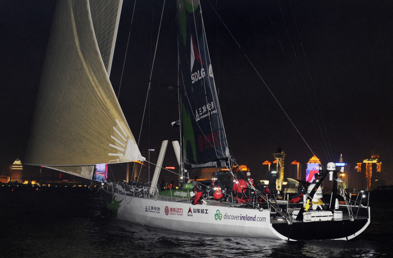 The crew of Green Dragon received a heroes welcome after finishing leg 4 of the Volvo Ocean Race, from Singapore to Qingdao, China photo copyright Rick Tomlinson / Volvo Ocean Race taken at  and featuring the Volvo 70 class