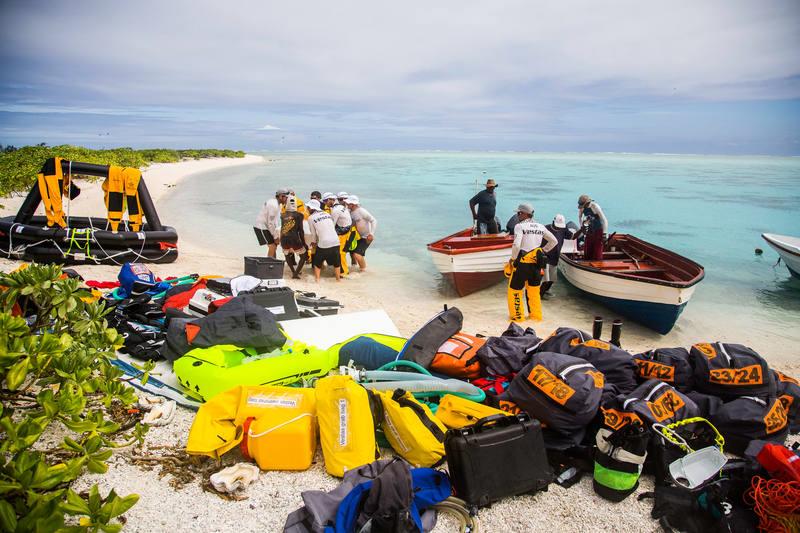 Team Vestas Wind recover equipment from Cargados Carajos Shoals, Mauritius - photo © Brian Carlin / Team Vestas Wind / Volvo Ocean Race
