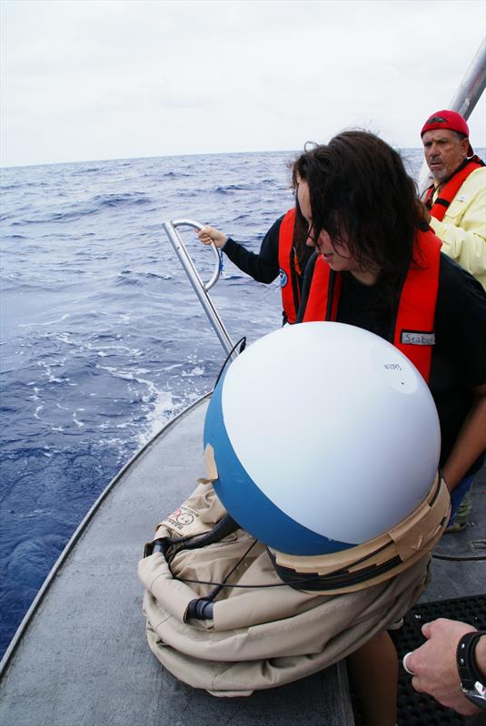 A 'drifter' being launched photo copyright NOAA taken at  and featuring the Volvo One-Design class